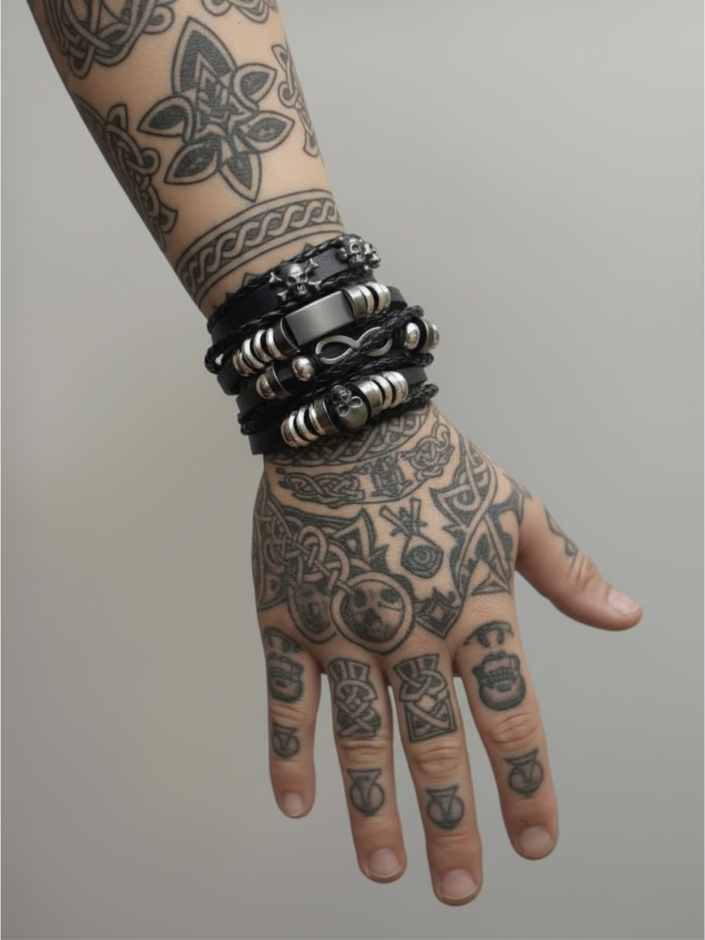 Spiked Punk Bracelet Set