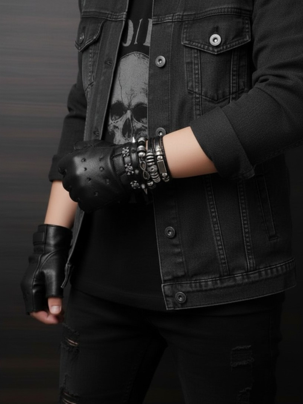 Spiked Punk Bracelet Set