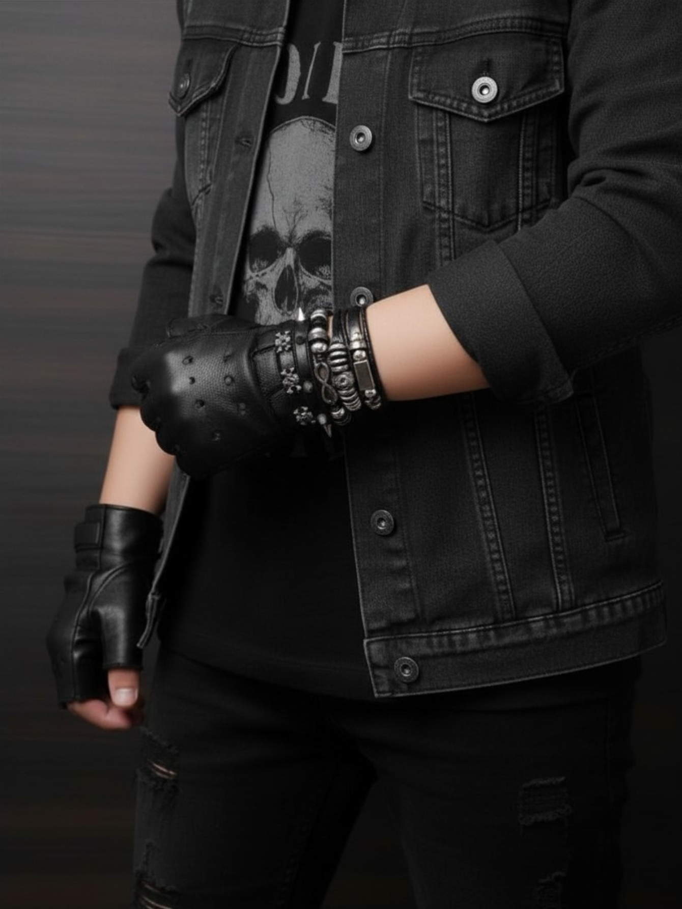 Spiked Punk Bracelet Set