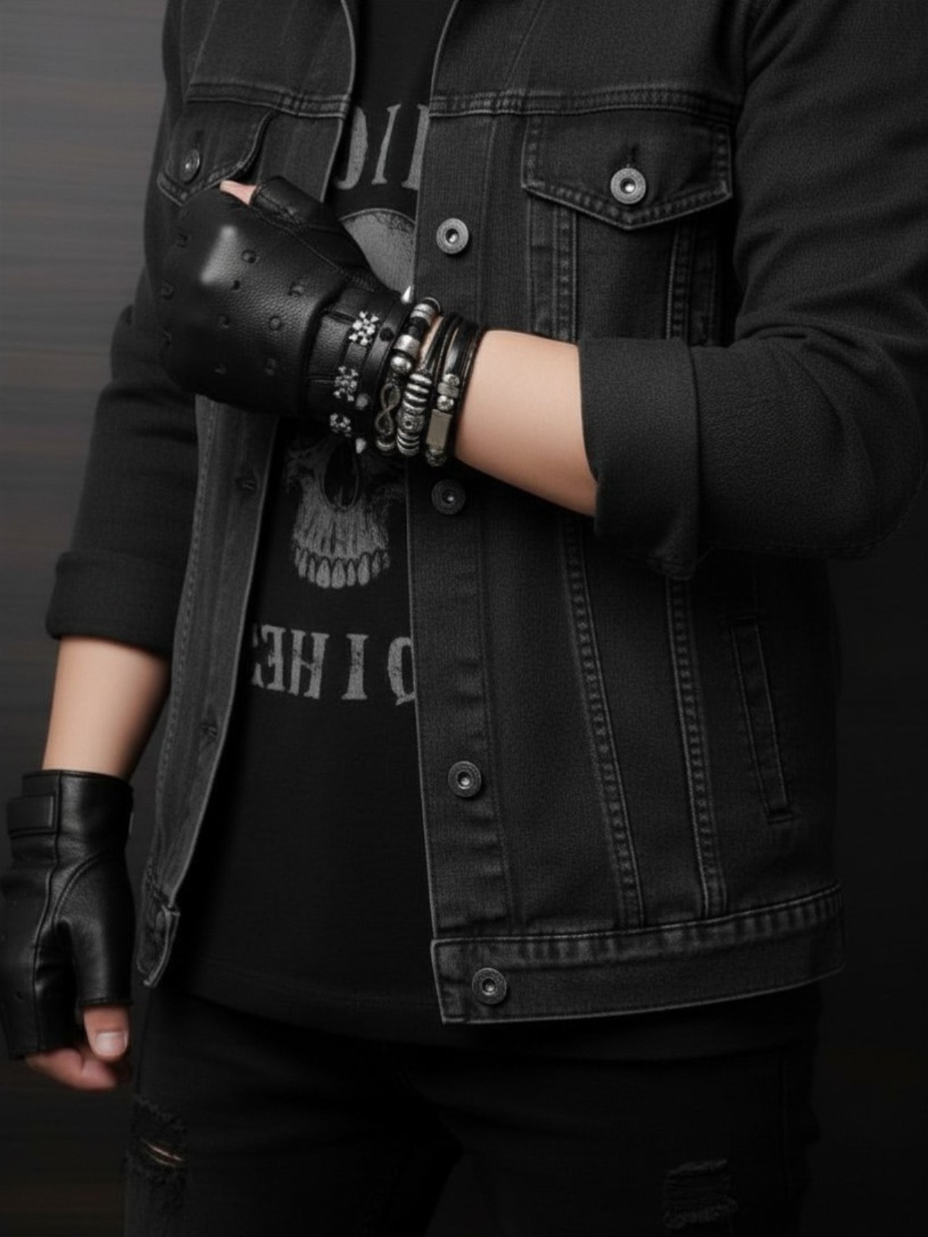 Spiked Punk Bracelet Set