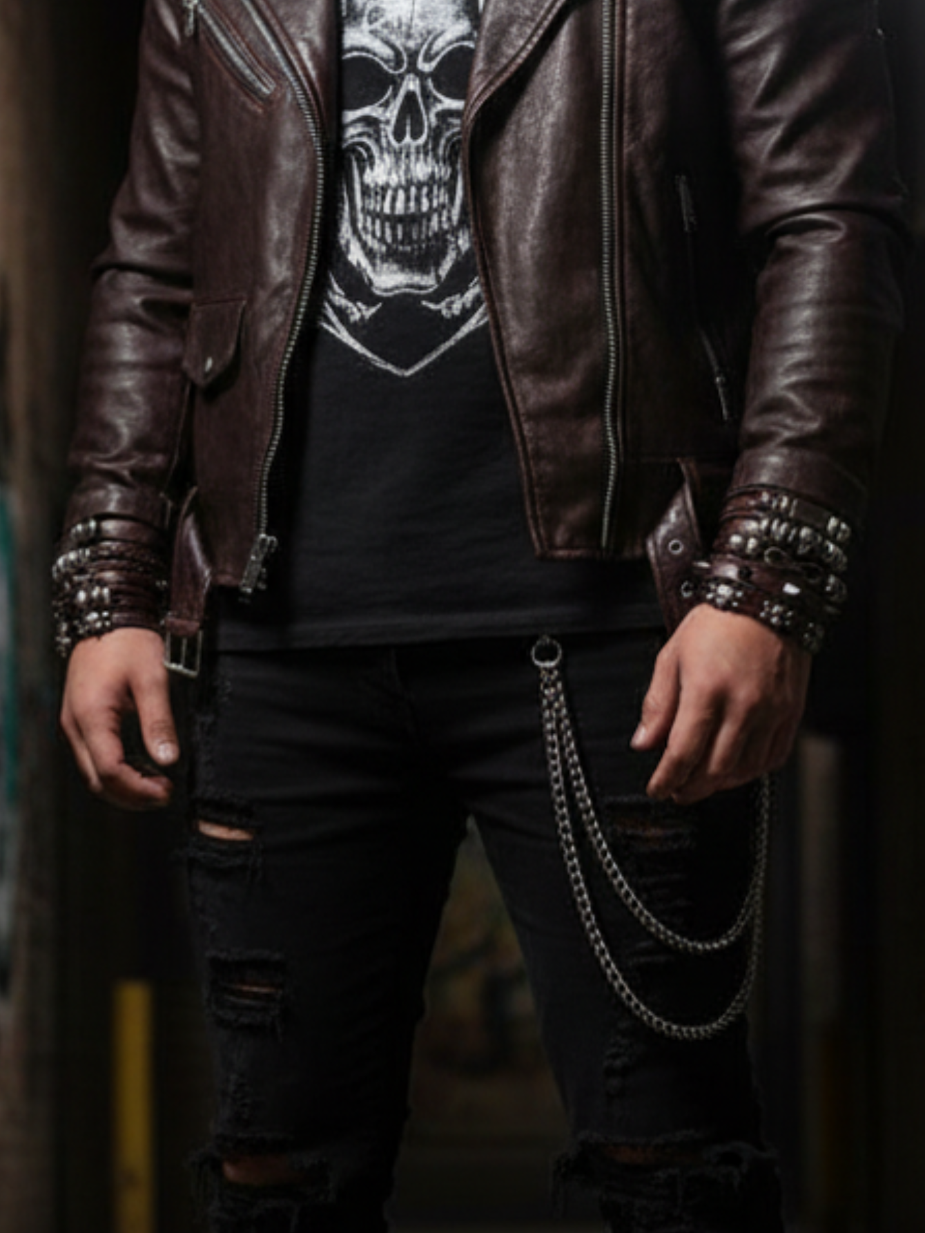 Spiked Punk Bracelet Set