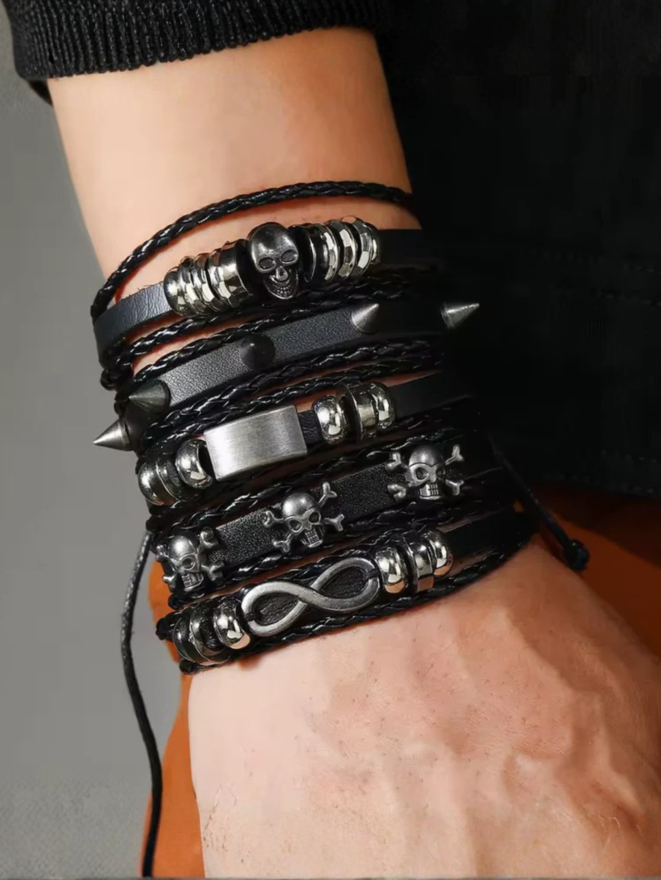 Spiked Punk Bracelet Set