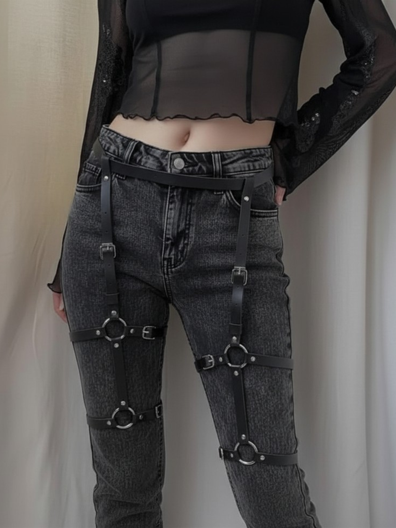 Vegan Leather Leg Harness