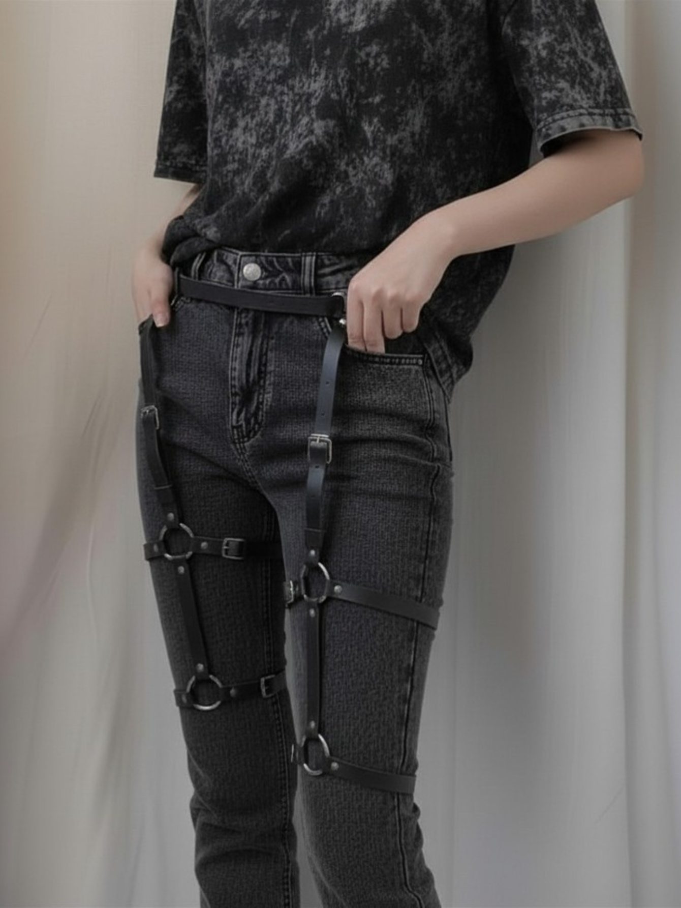Vegan Leather Leg Harness