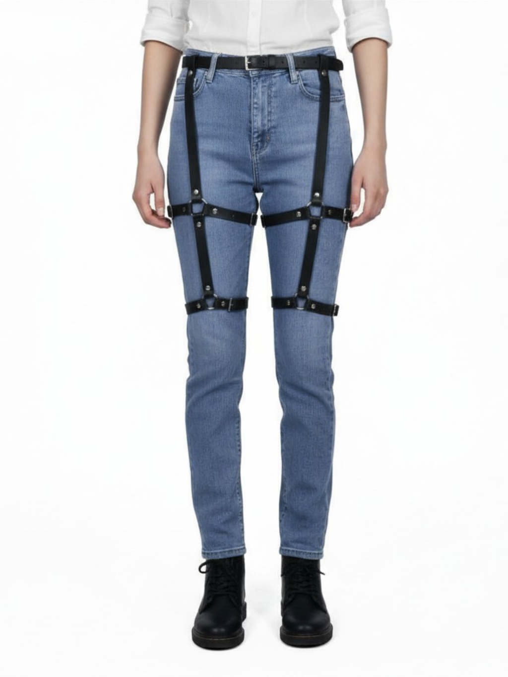 Vegan Leather Leg Harness