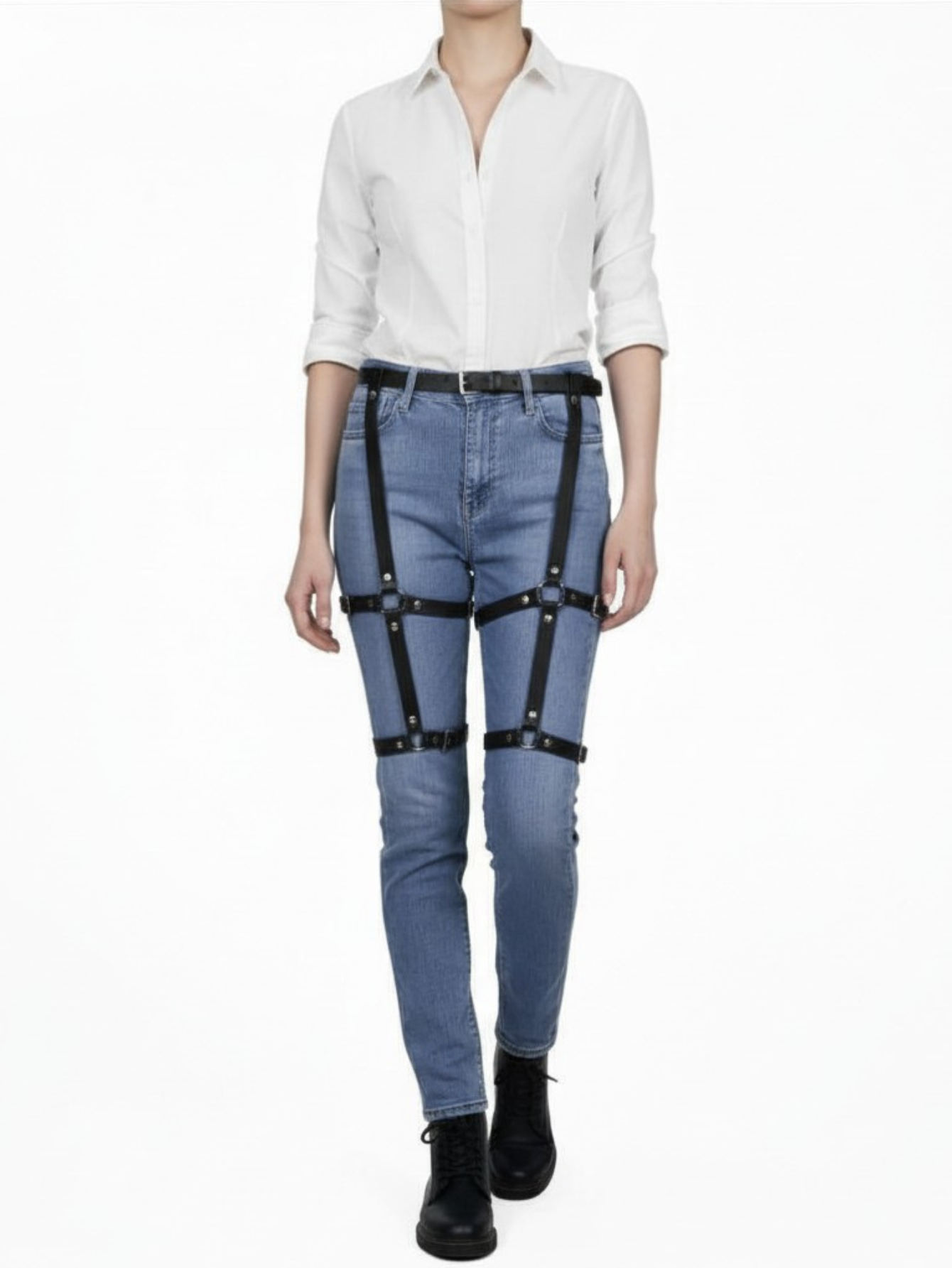 Vegan Leather Leg Harness