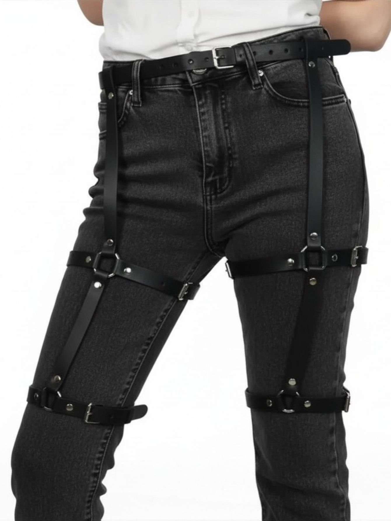 Vegan Leather Leg Harness