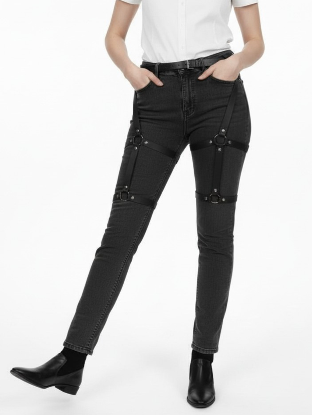 Vegan Leather Leg Harness