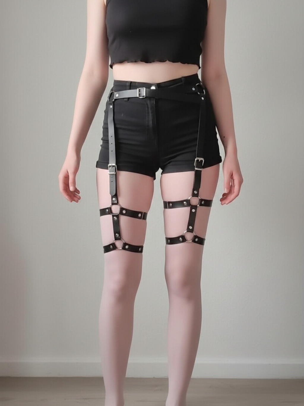 Vegan Leather Leg Harness
