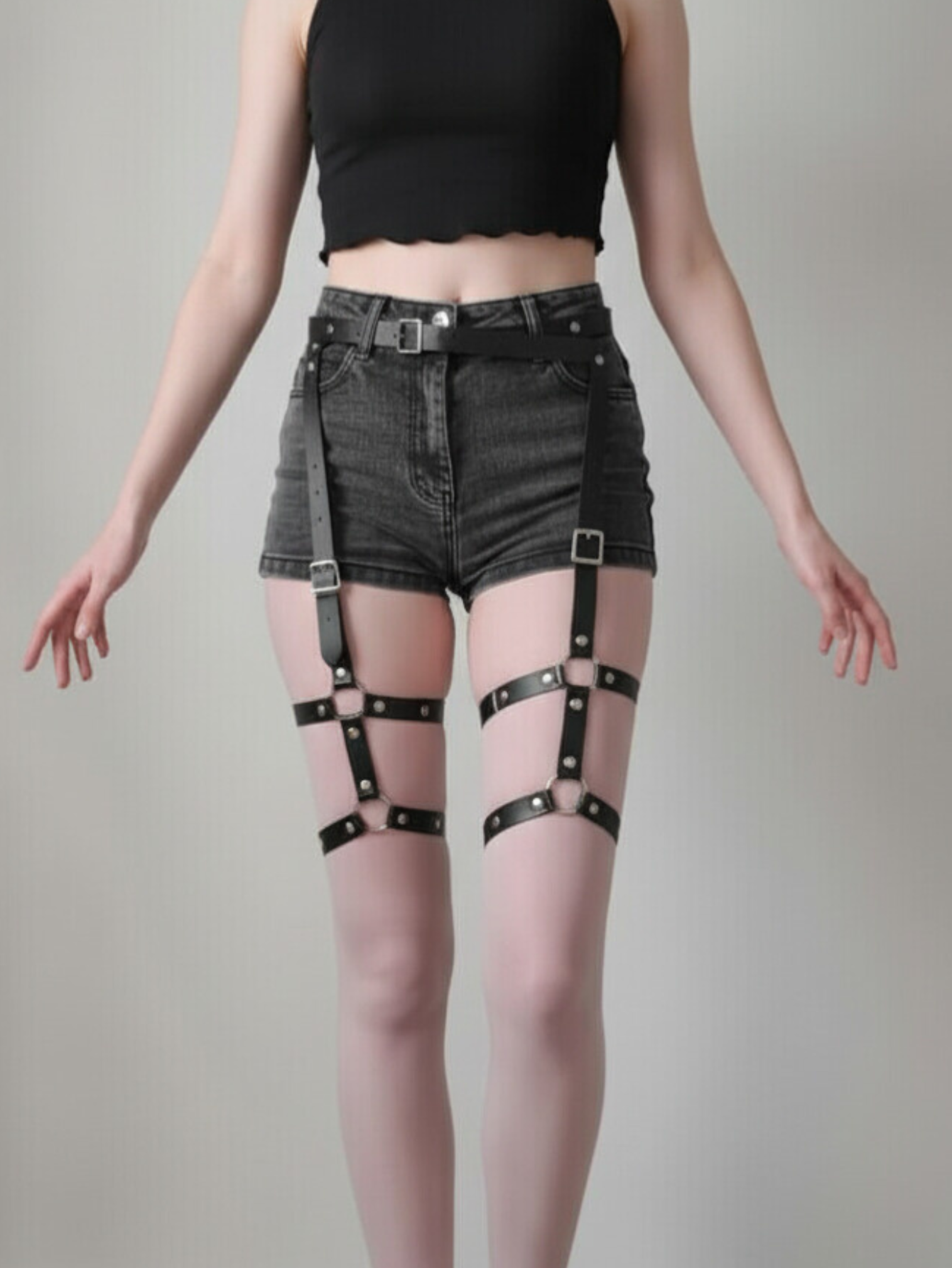 Vegan Leather Leg Harness