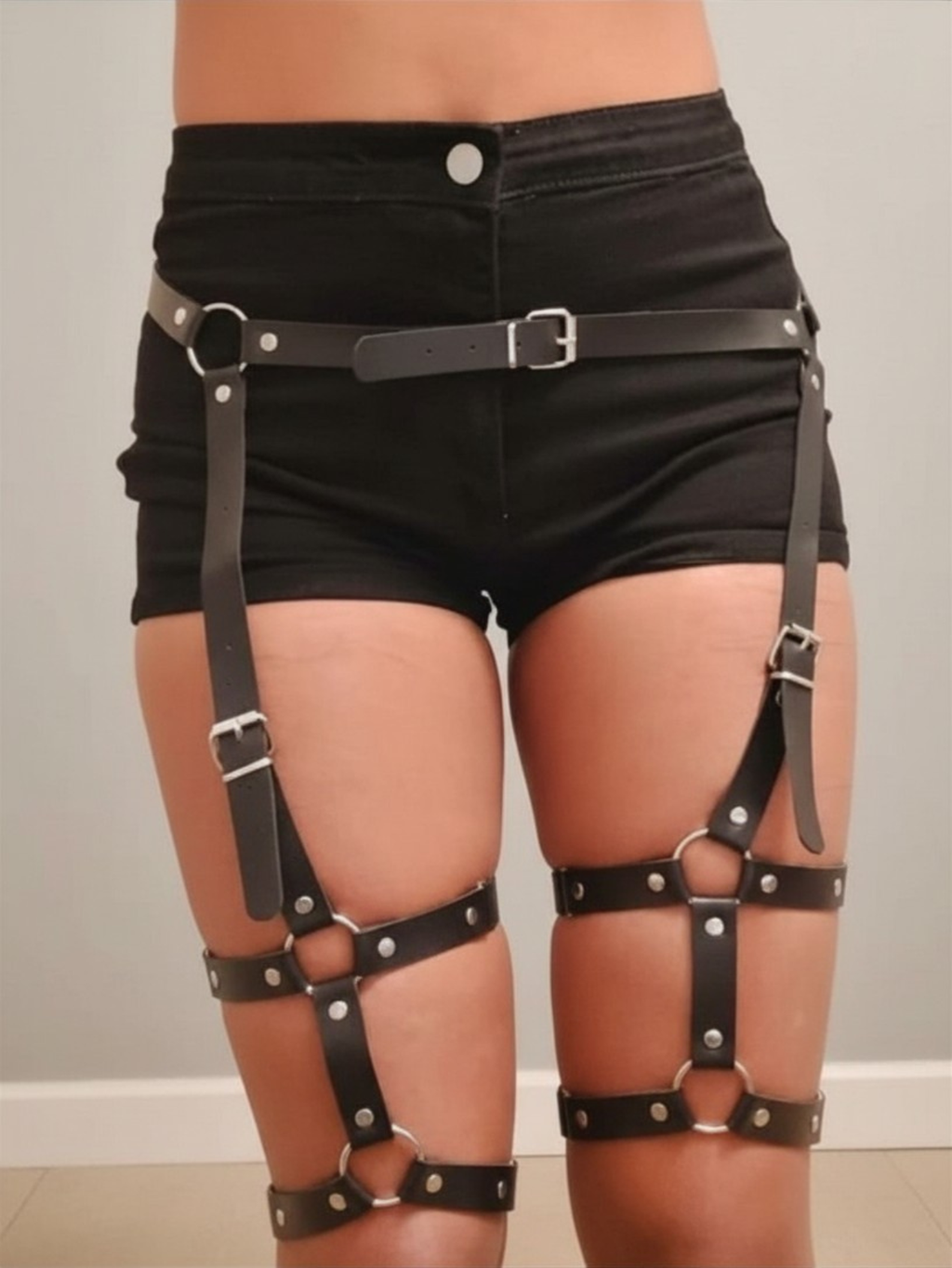 Vegan Leather Leg Harness
