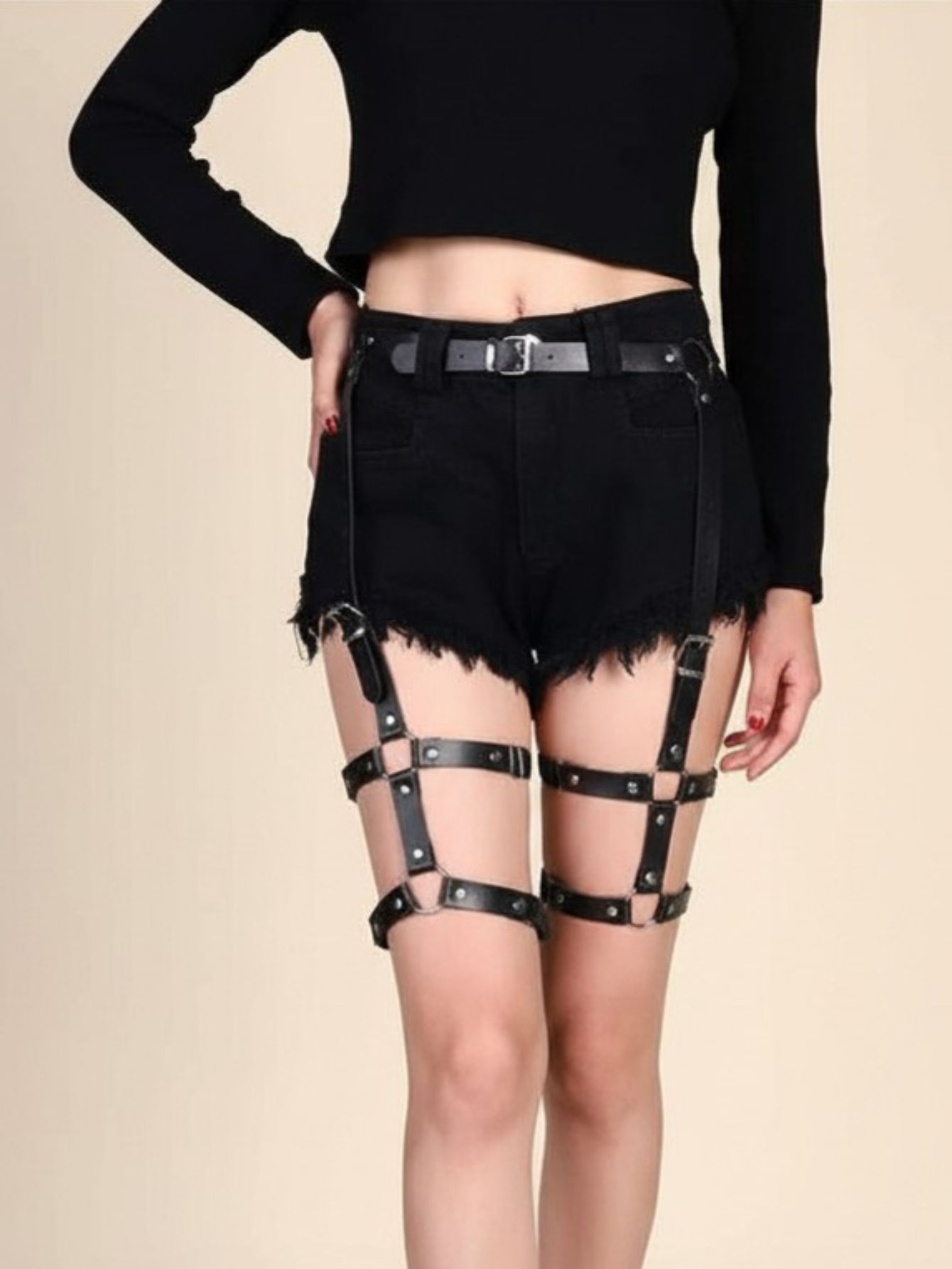Vegan Leather Leg Harness