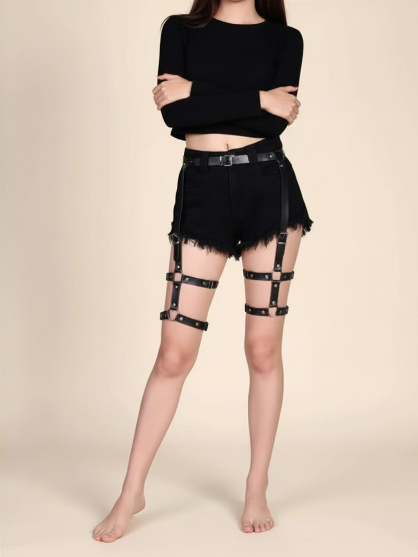 Vegan Leather Leg Harness