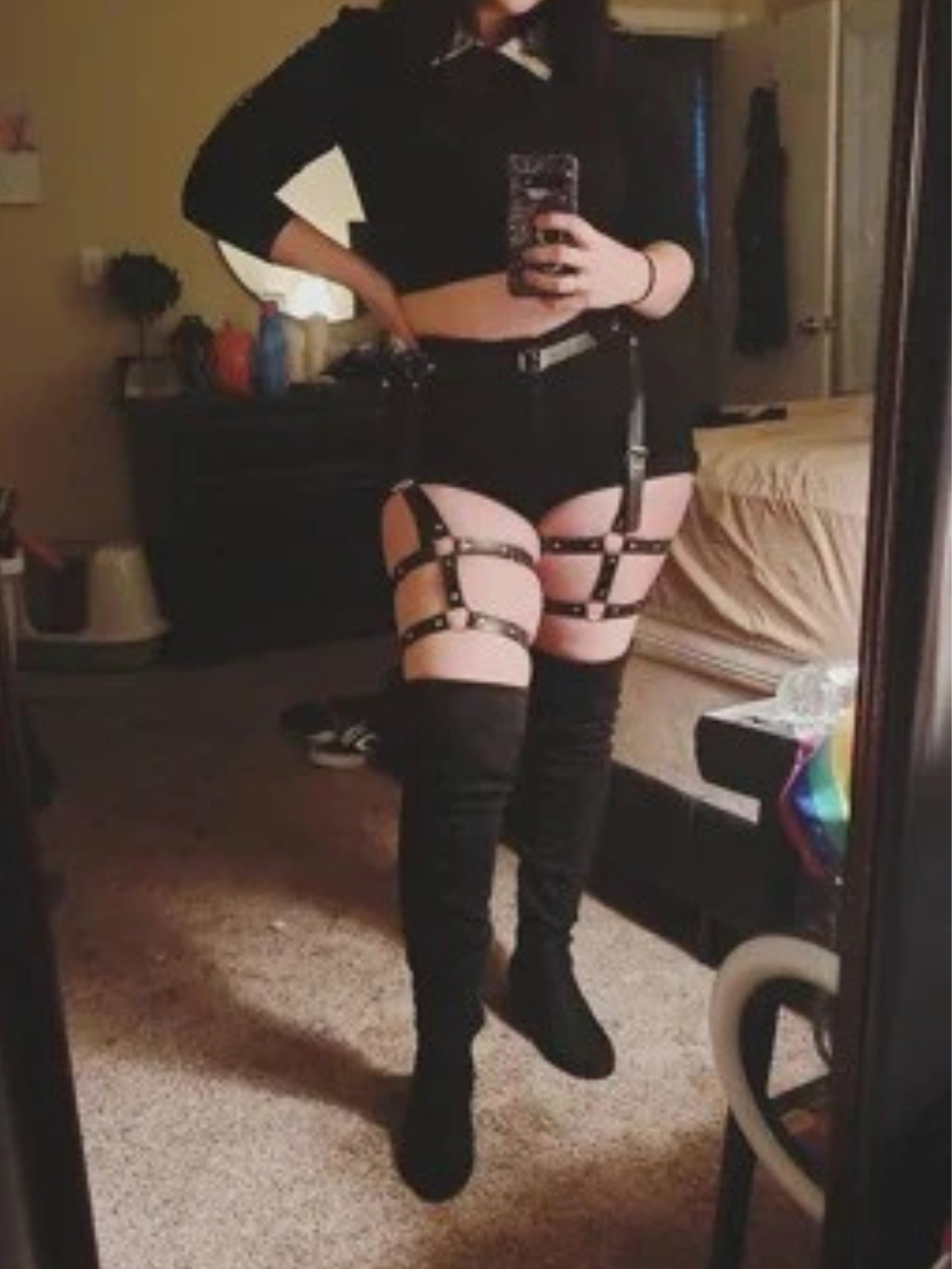 Vegan Leather Leg Harness