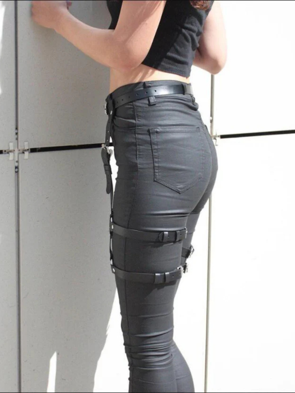 Vegan Leather Leg Harness