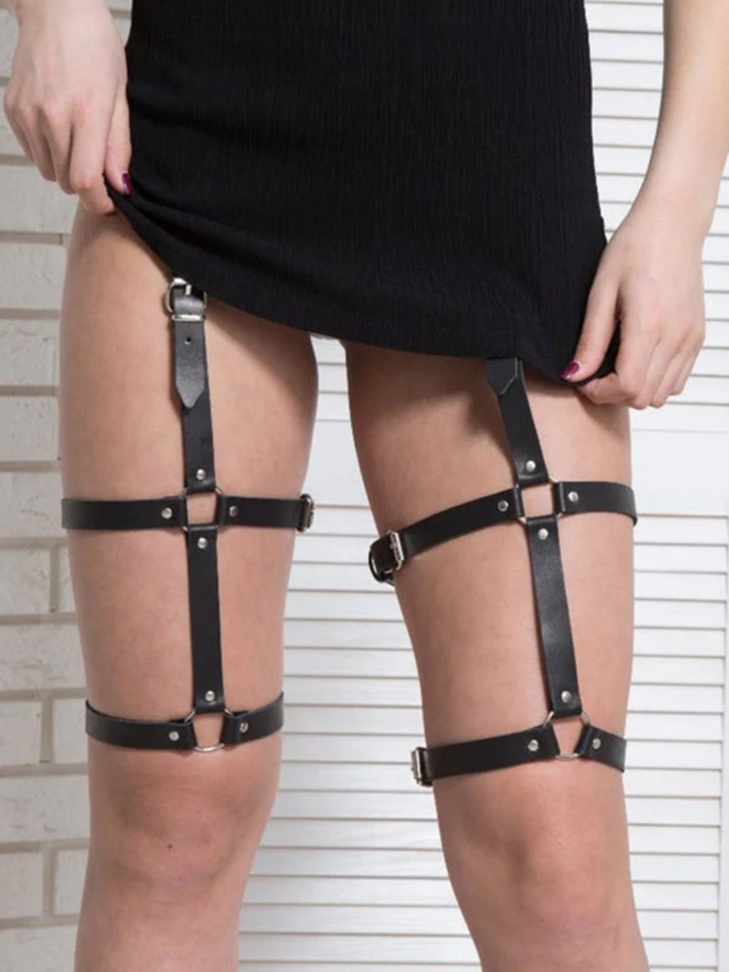 Vegan Leather Leg Harness