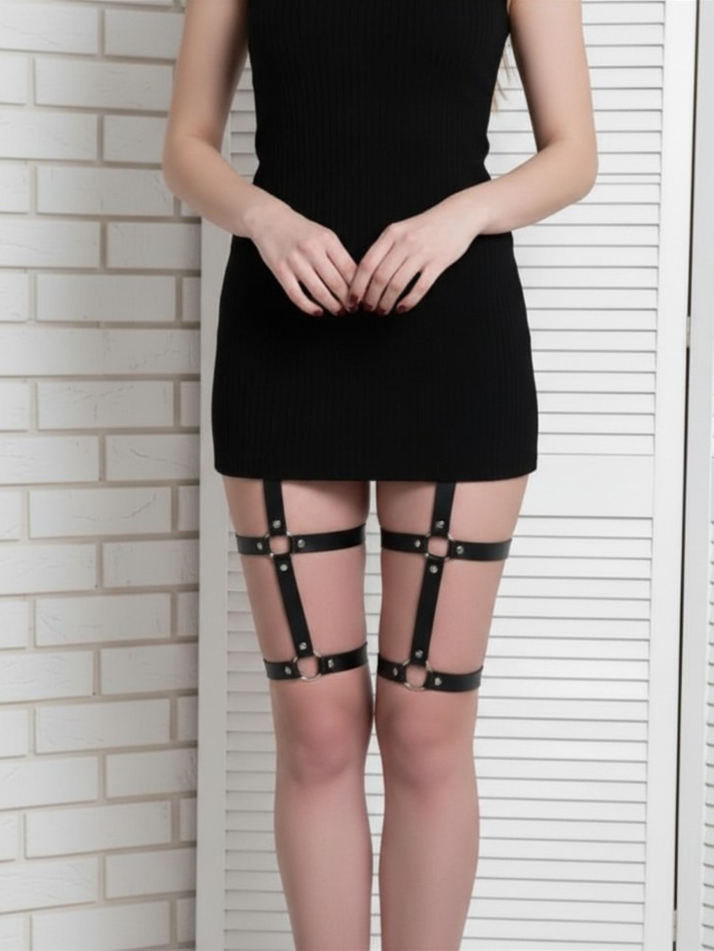 Vegan Leather Leg Harness