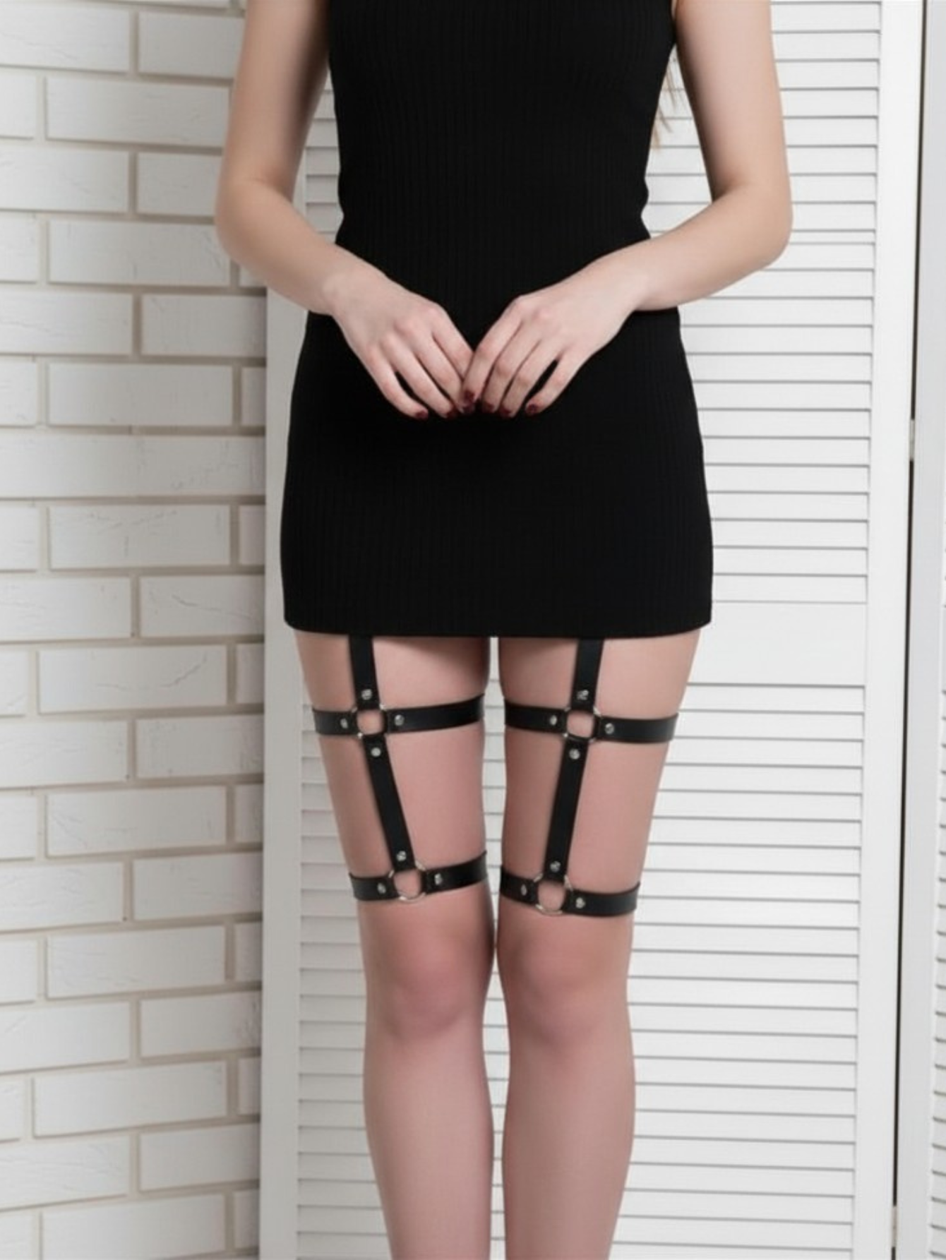 Vegan Leather Leg Harness