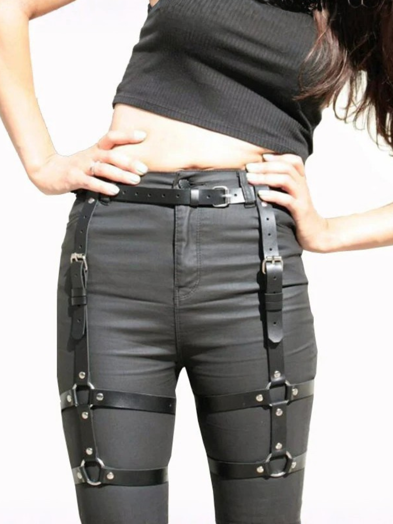 Vegan Leather Leg Harness