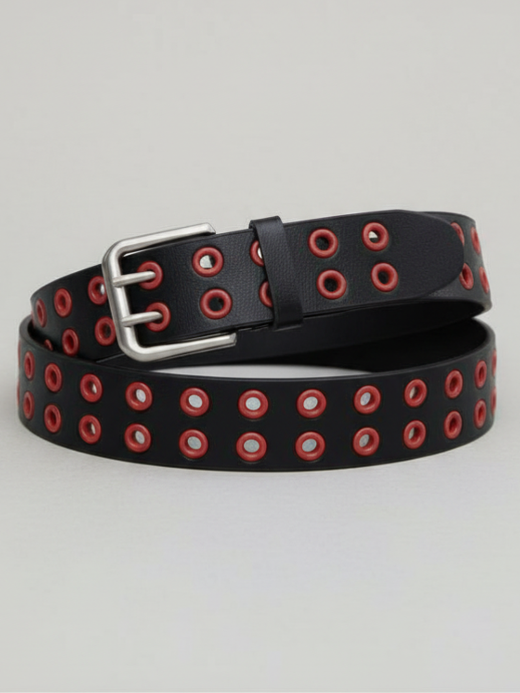 Red & Black Grommet Belt