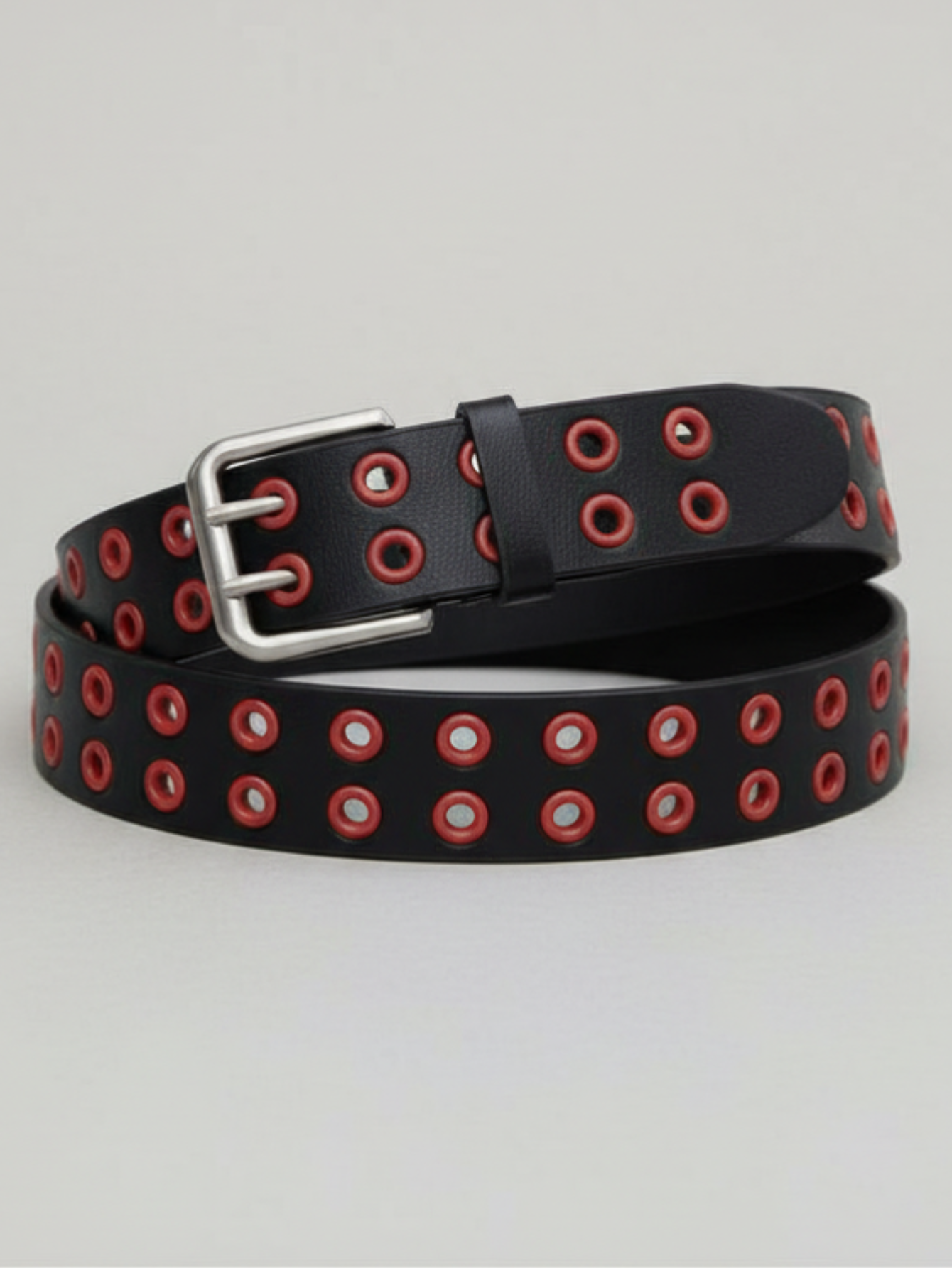 Red & Black Grommet Belt