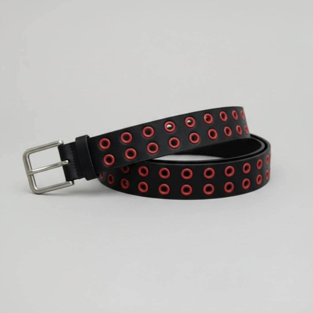 Red & Black Grommet Belt