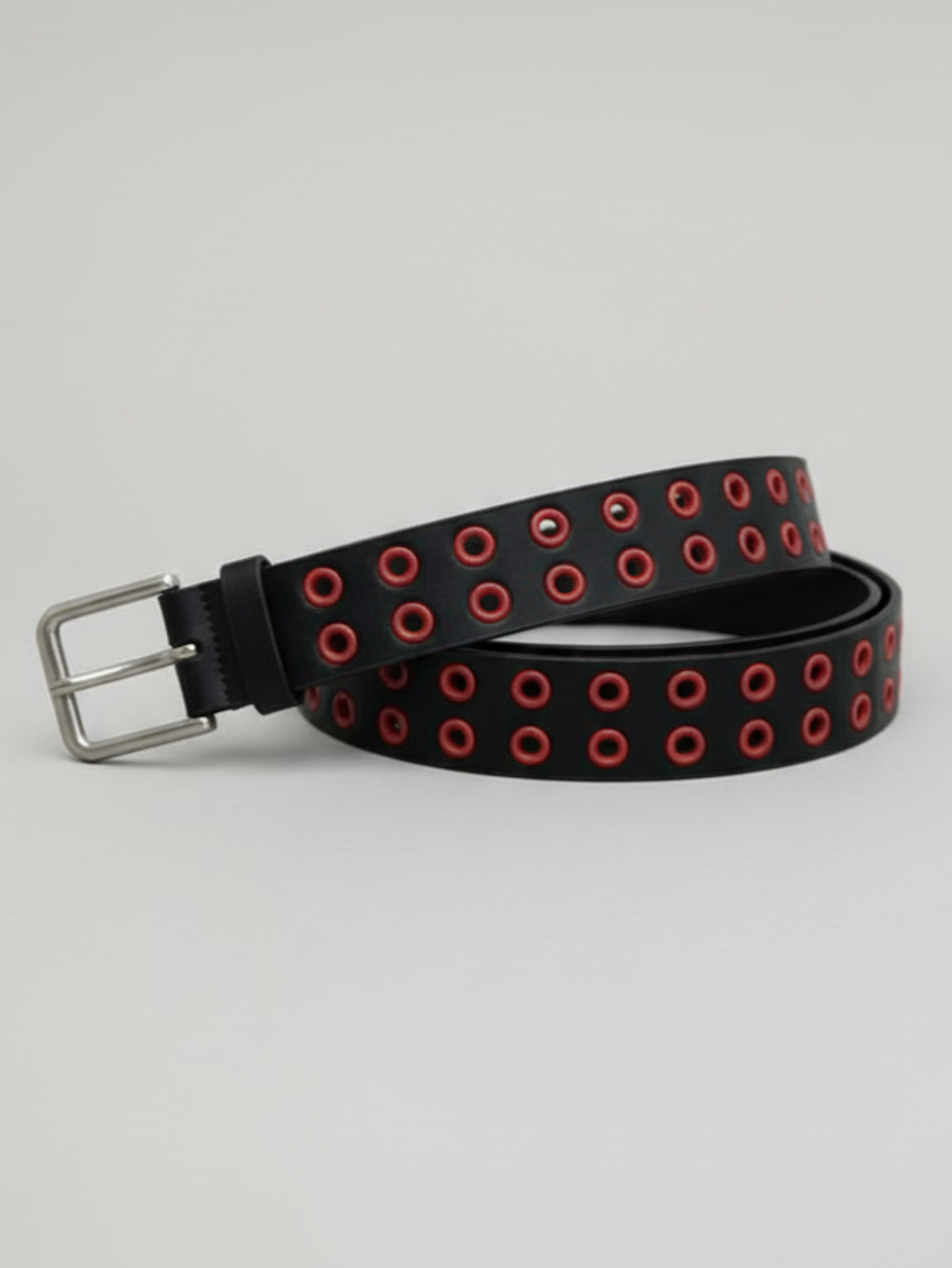 Red & Black Grommet Belt