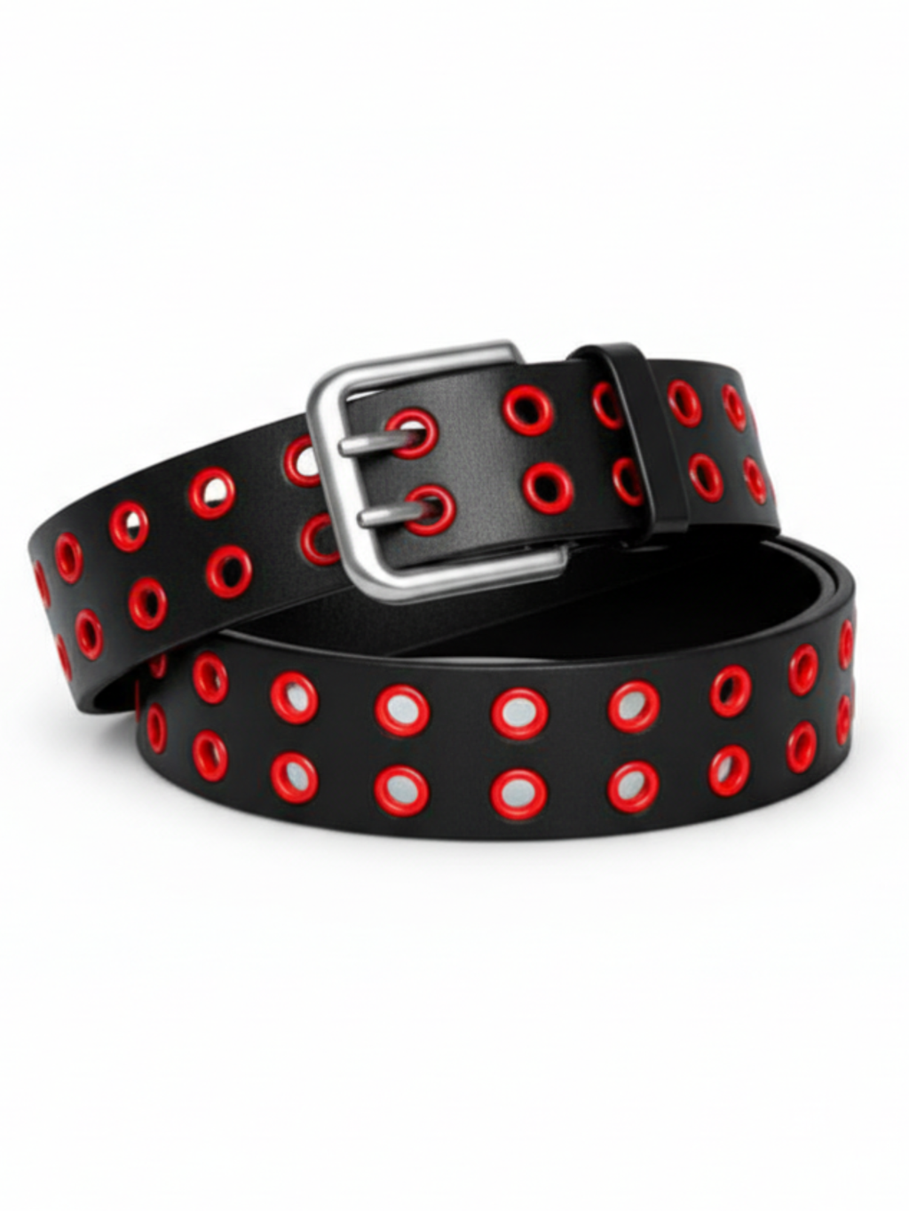Red & Black Grommet Belt