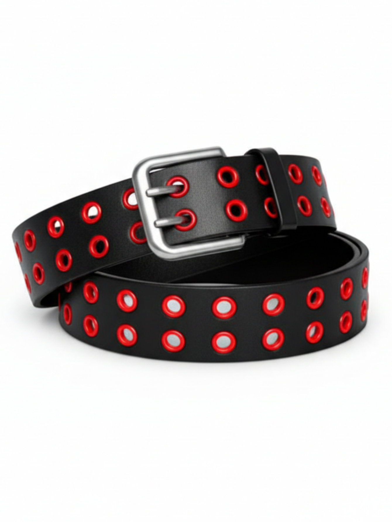 Red & Black Grommet Belt