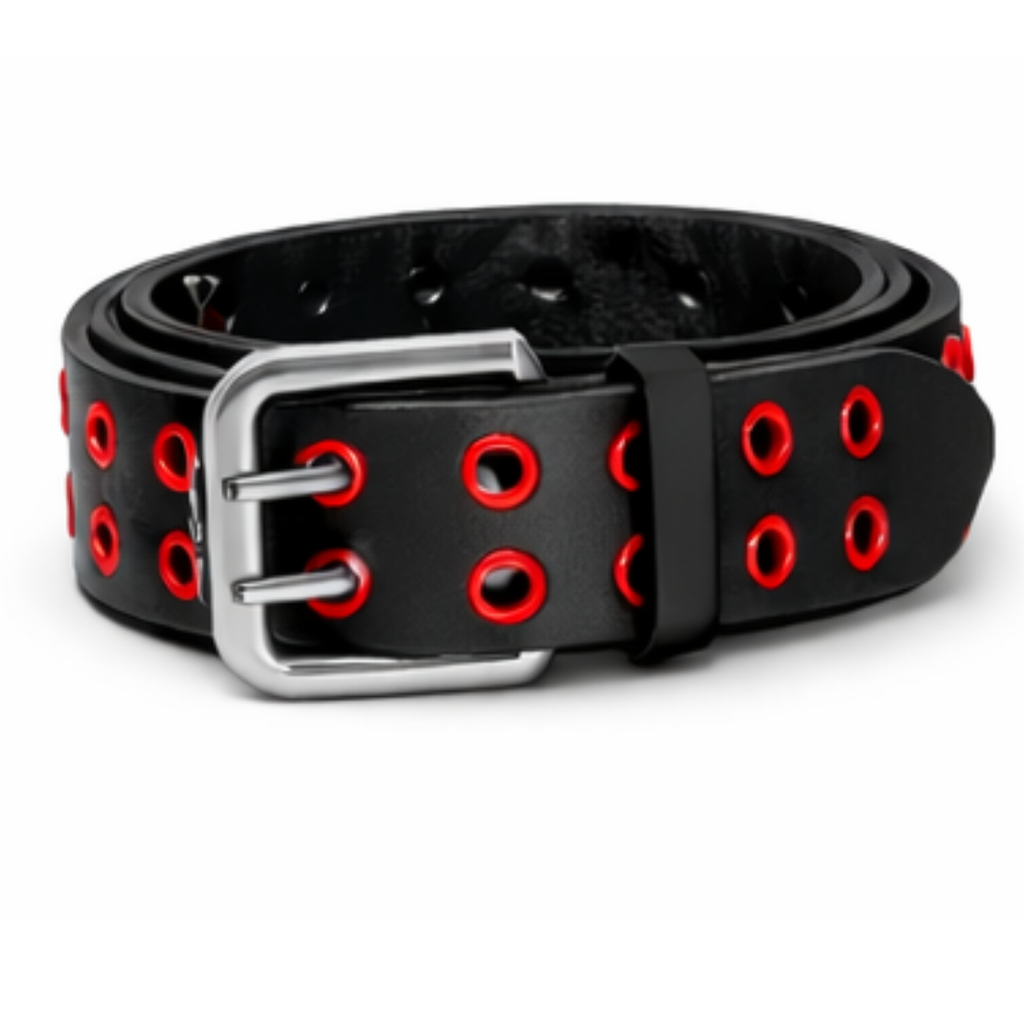 Red & Black Grommet Belt