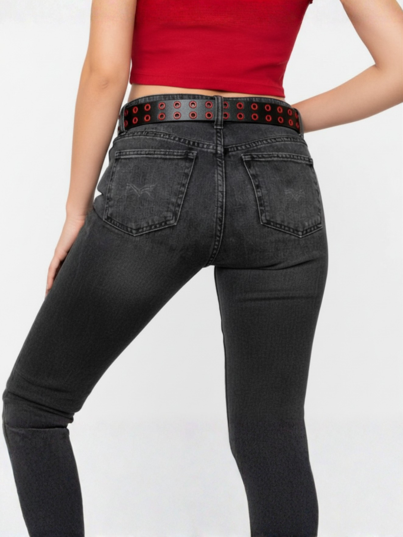 Red & Black Grommet Belt