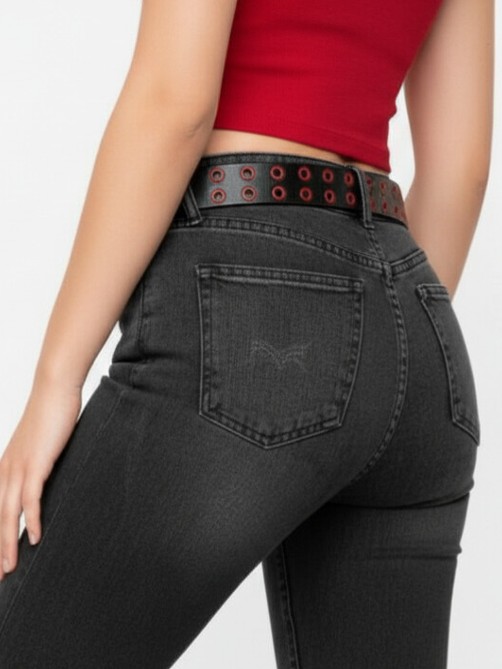 Red & Black Grommet Belt