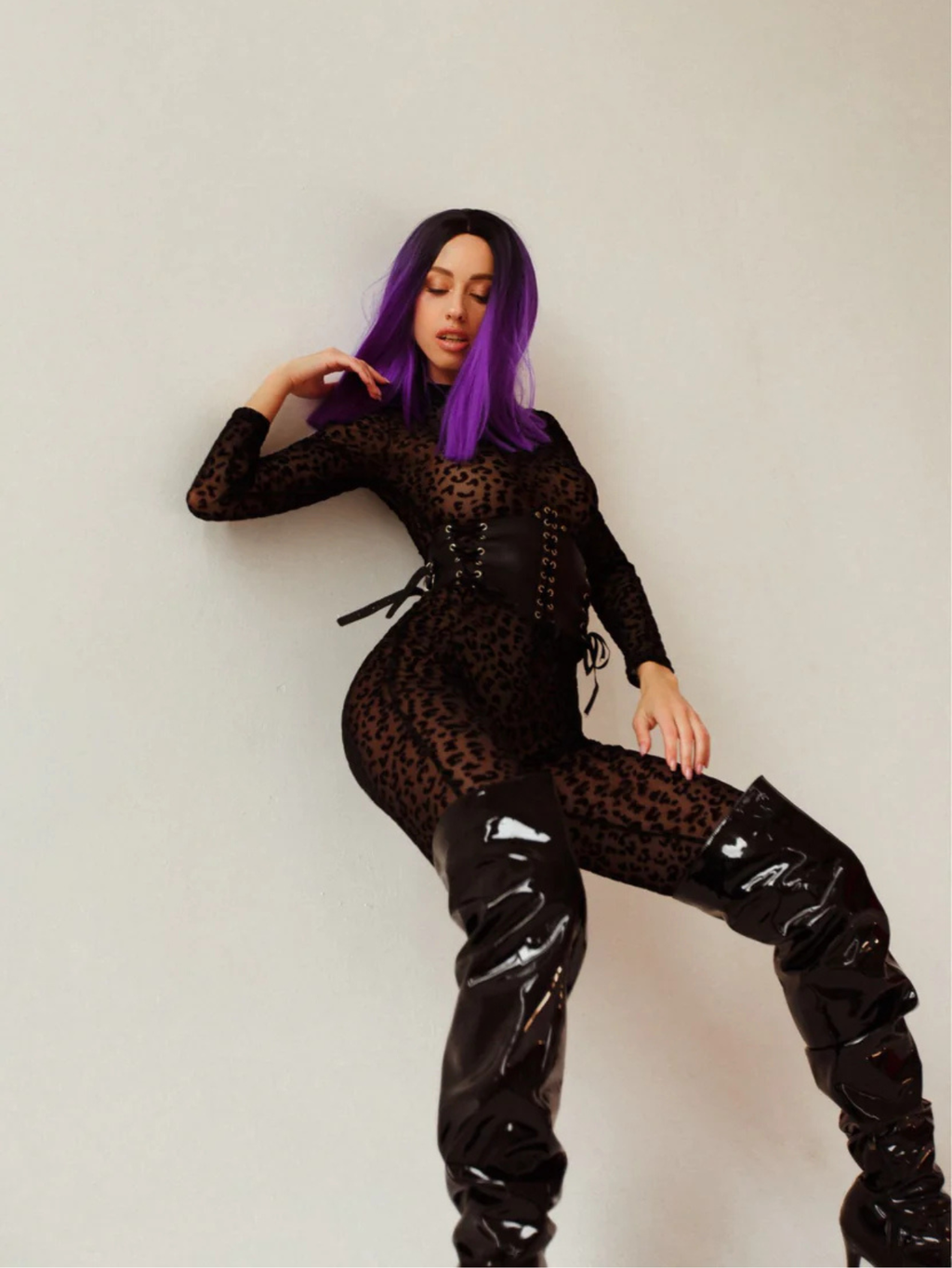 Black Leopard Jumpsuit