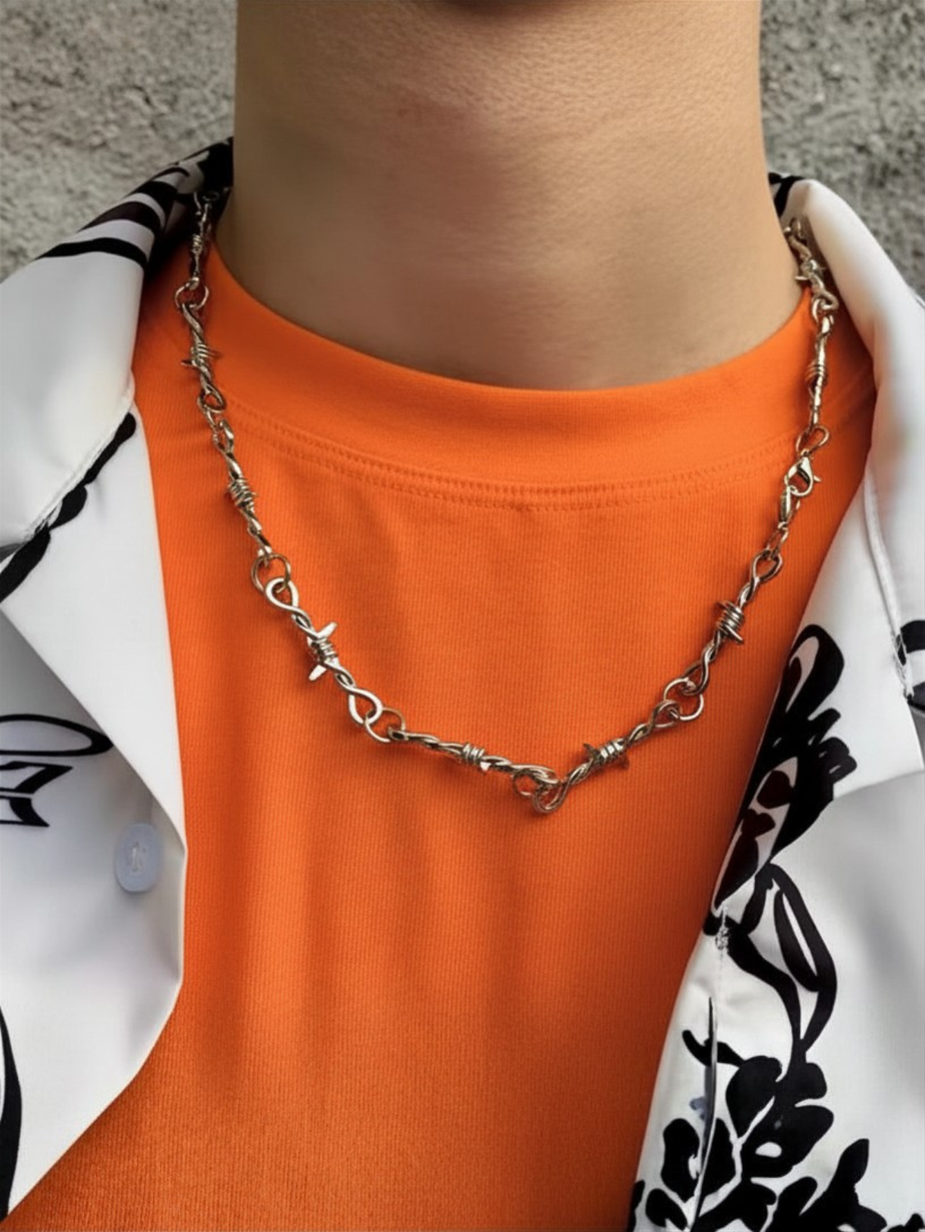 Barbed Wire Chain Necklace