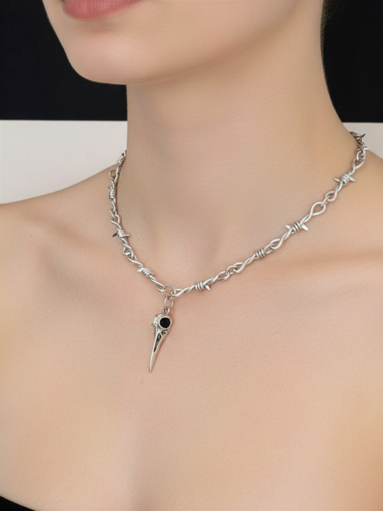 Barbed Wire Plague Doctor Chain Necklace