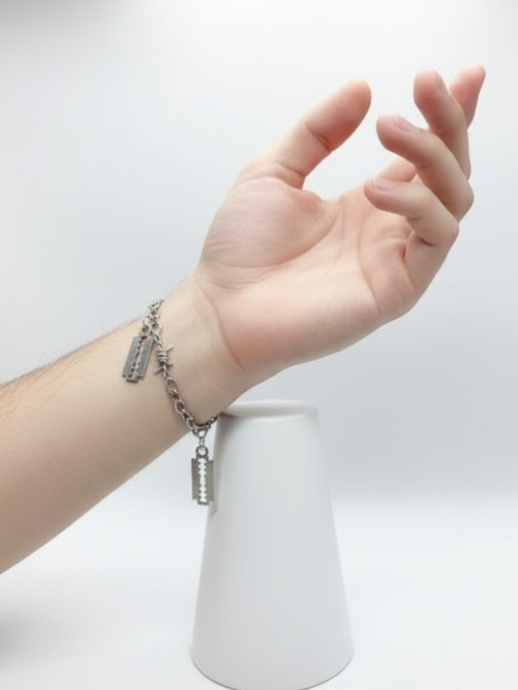 Barbed Wire Razor Blade Chain Necklace
