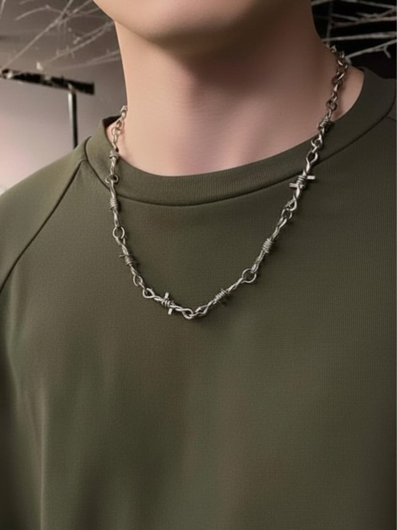 Barbed Wire Chain Necklace