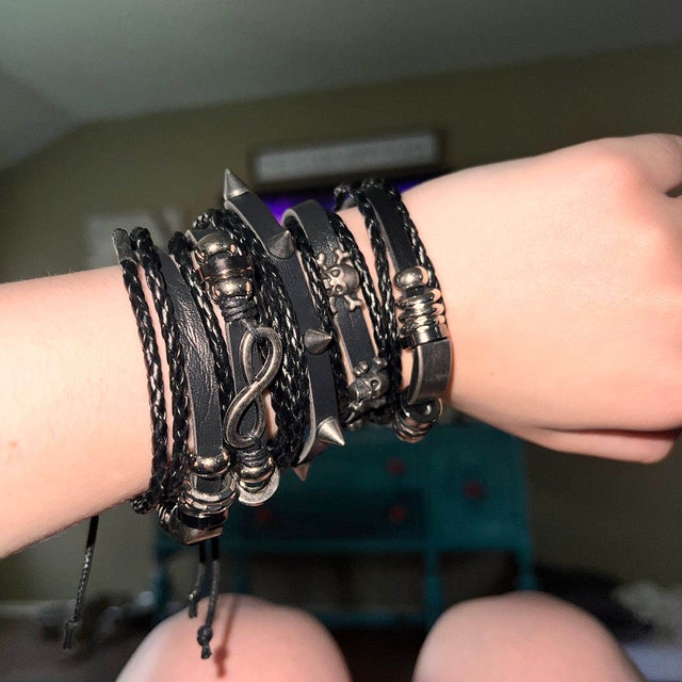 Spiked Punk Bracelet Set