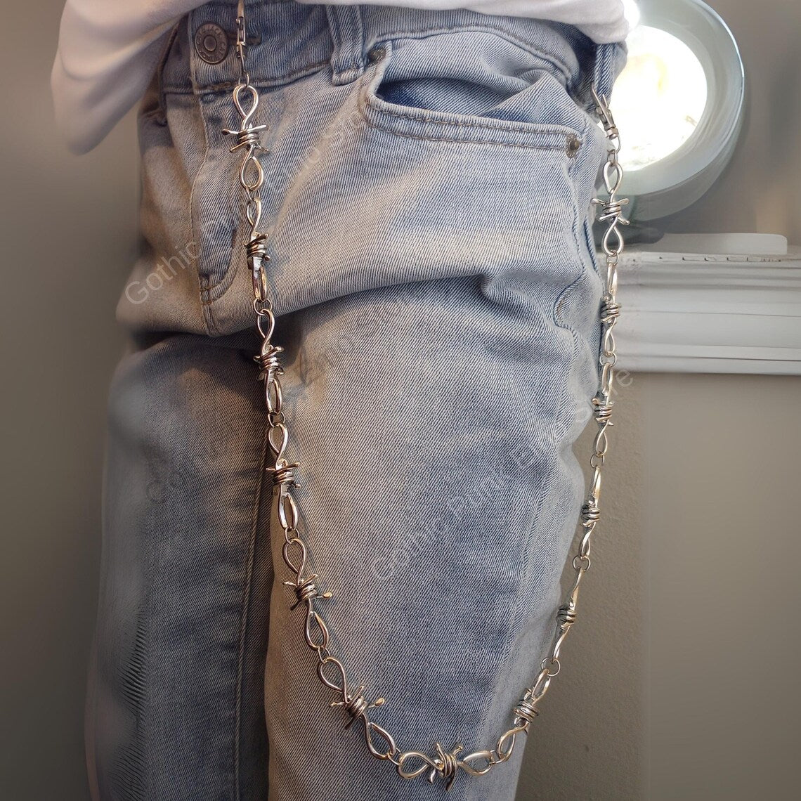 Spiked Barbed Wire Wallet Chain