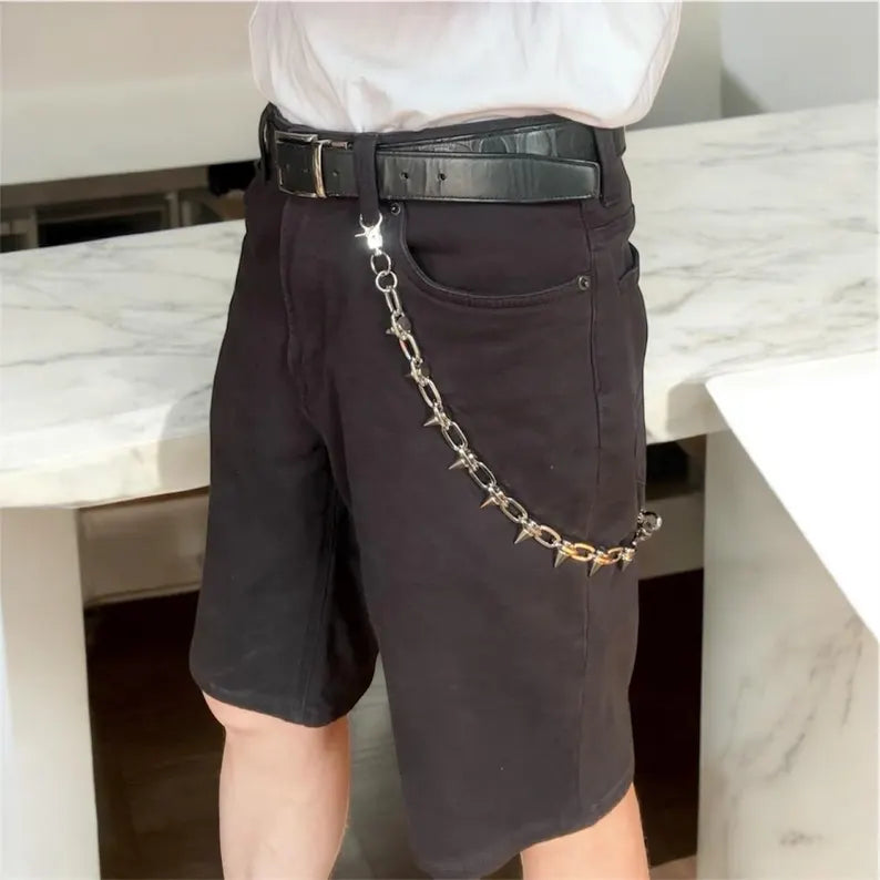 Spiked Punk Wallet Chain Emo