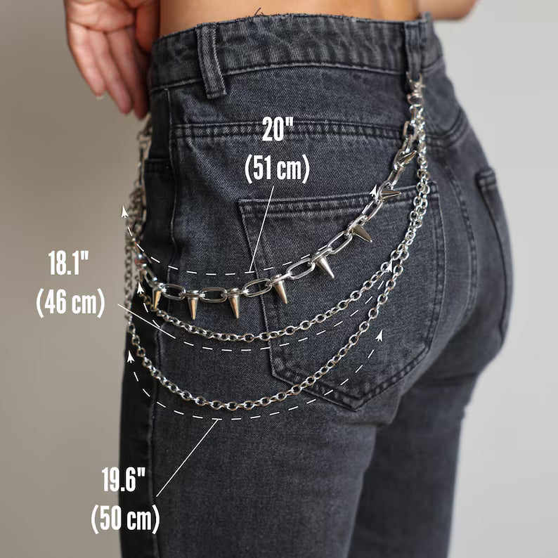 Spiked Punk Emo Pants Chain