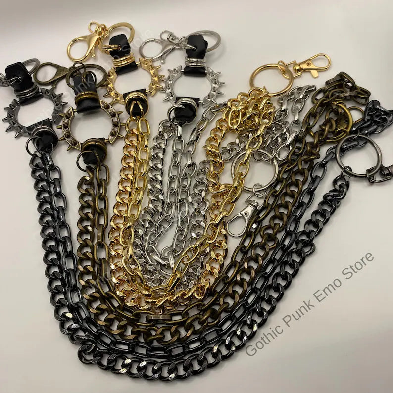 Gold Spiked O-Ring Wallet Chain