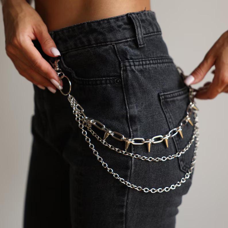 Spiked Punk Emo Pants Chain