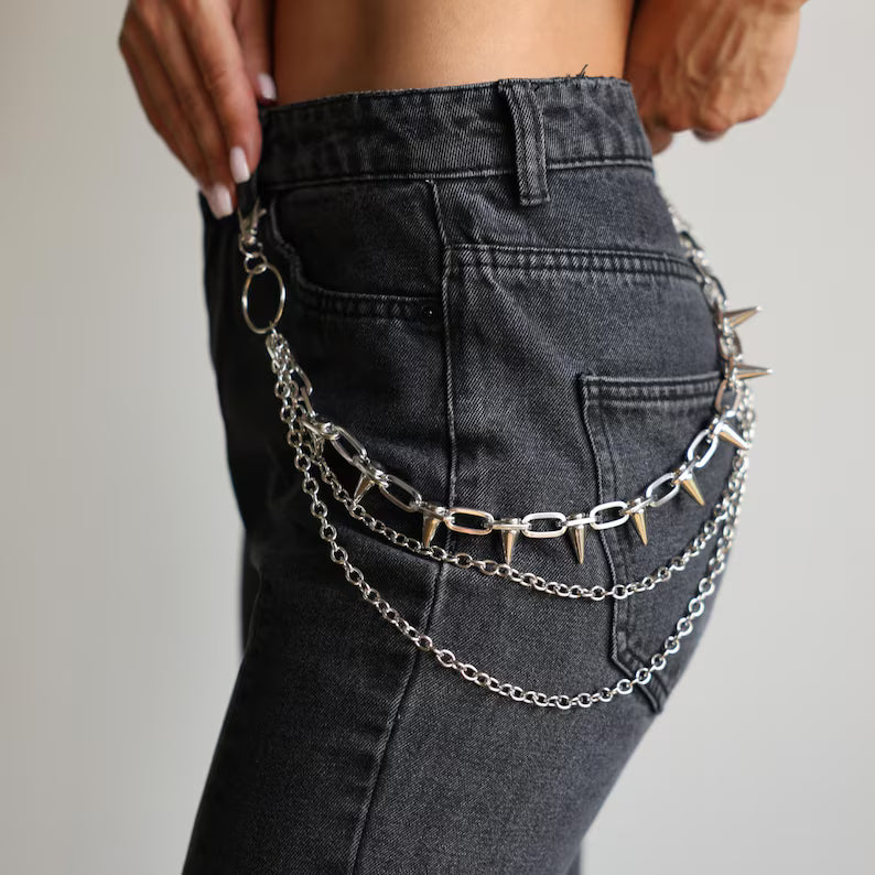 Spiked Punk Emo Pants Chain