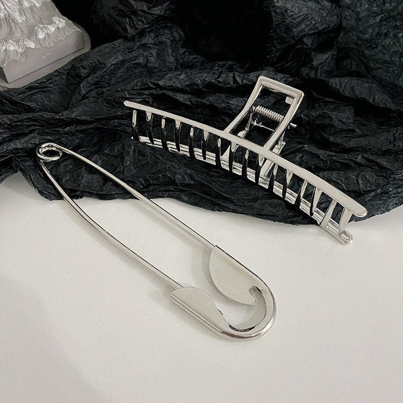 Safety Pin Hair Clips