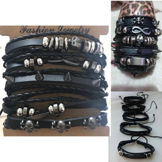 Spiked Punk Bracelet Set