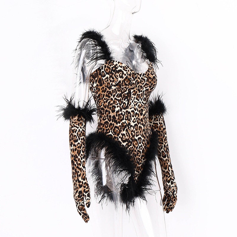 Leopard Monokini With Gloves