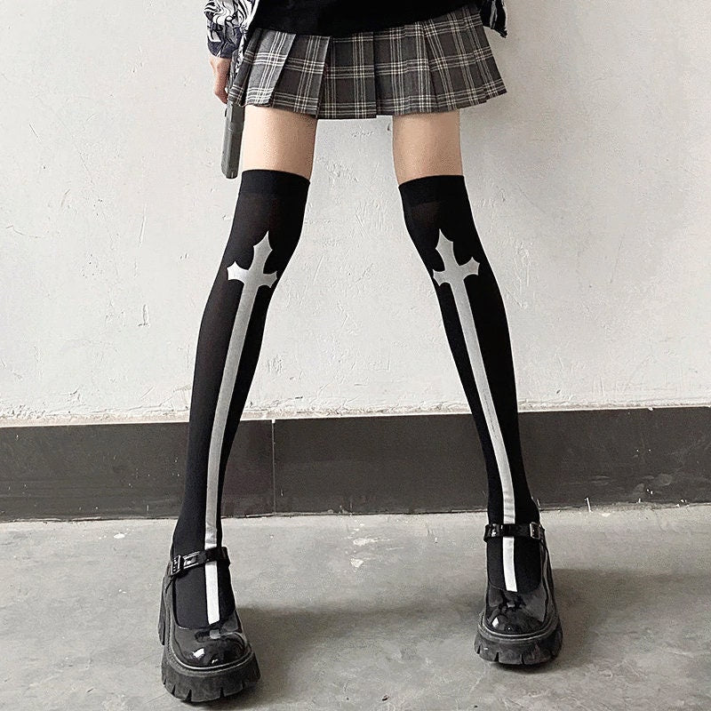 Gothic Cross Stocking Socks
