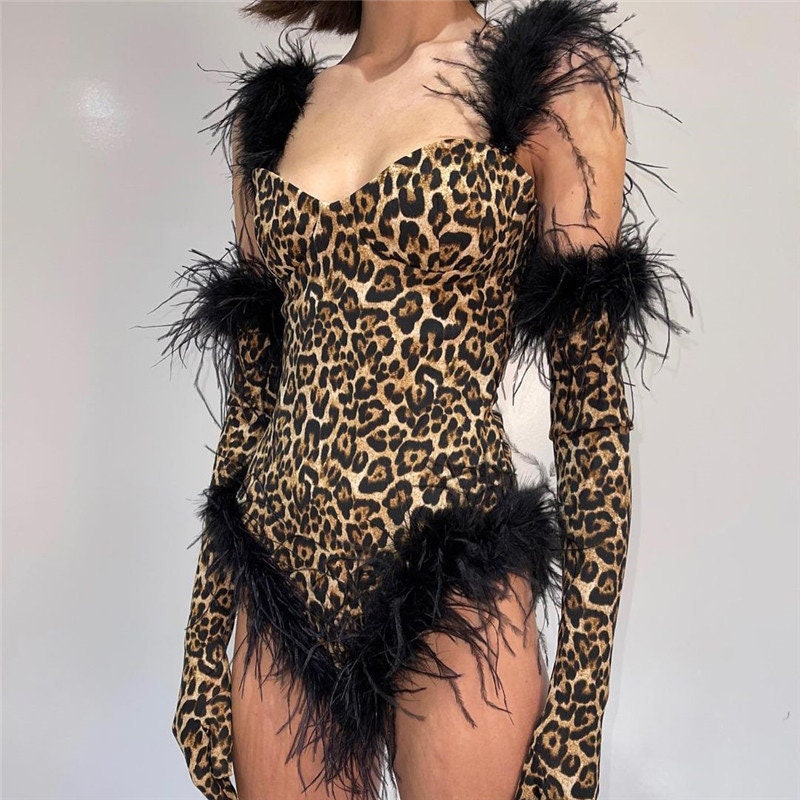 Leopard Monokini With Gloves