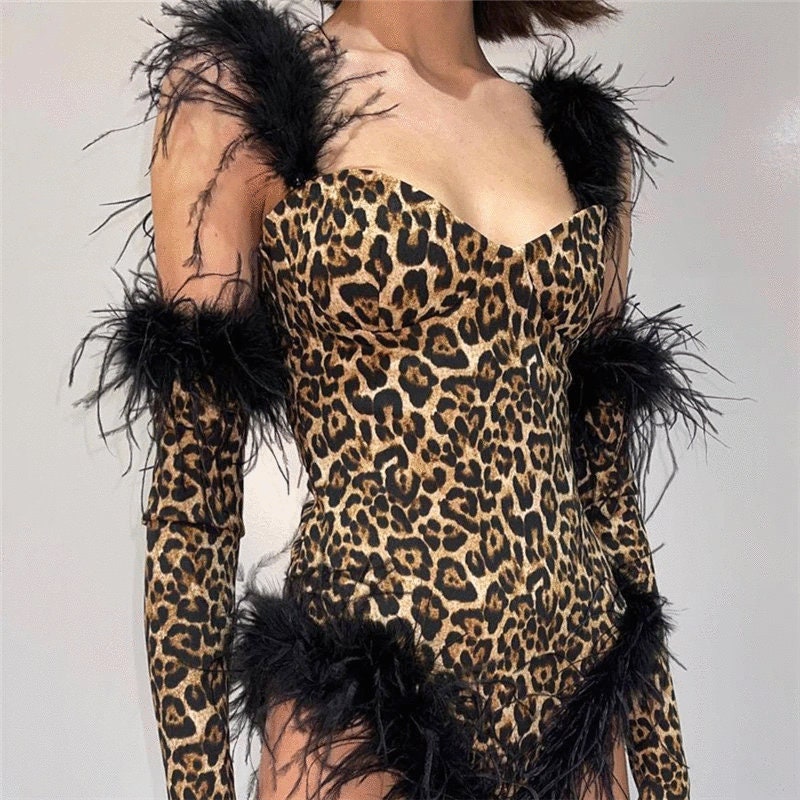 Leopard Monokini With Gloves